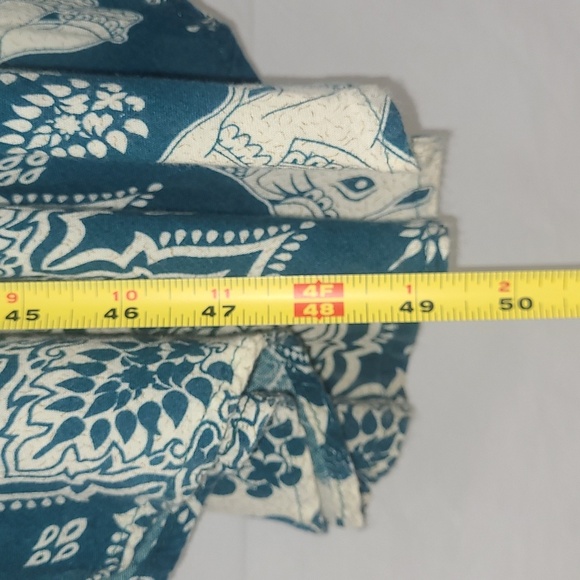 Maxi Sundress Turquoise Elephant Print Boho Forest Fairy Scoop Neck Lightweight - Picture 3 of 9